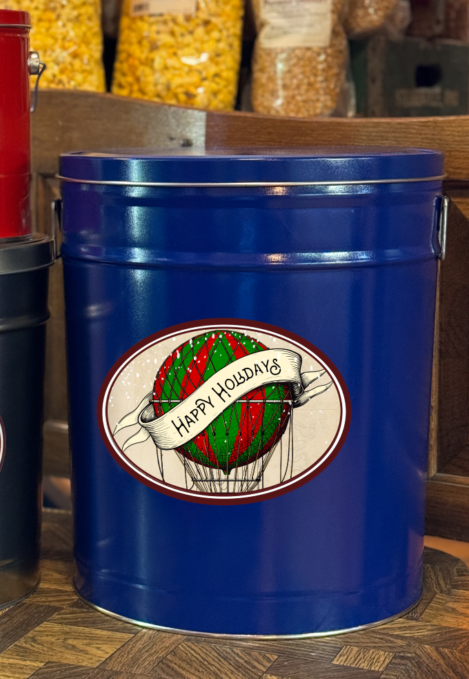 6.5 Gallon Popcorn Christmas Tin