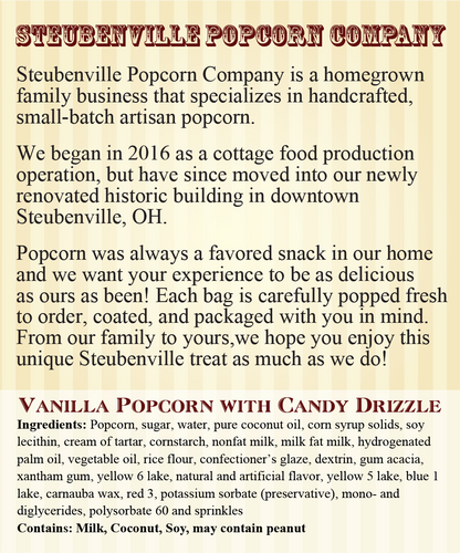 Unicorn Popcorn - Multi-color Vanilla with candy Drizzle and Sprinkles